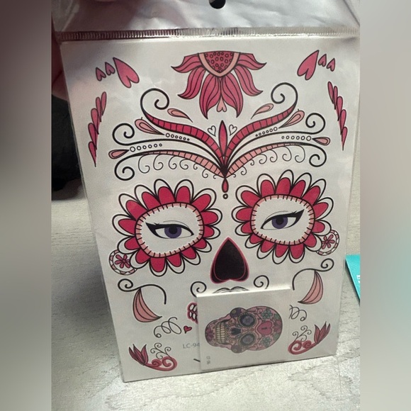 TailaiMei 12 Sheets Day of the Dead Face Skeleton Tattoos and Nail Art - Picture 1 of 7